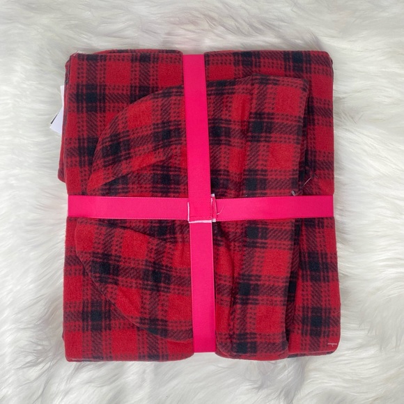 NWT *Exclusive* Roudelain 3-Piece Bow Plaid Pajama Gift Set Size Medium - Picture 4 of 4
